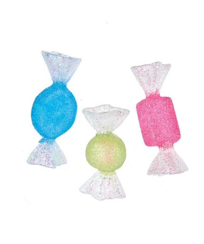 3-3.5 Inch Blue Green Pink Candy Ornaments 3A kerstbal - Kurt S. Adler