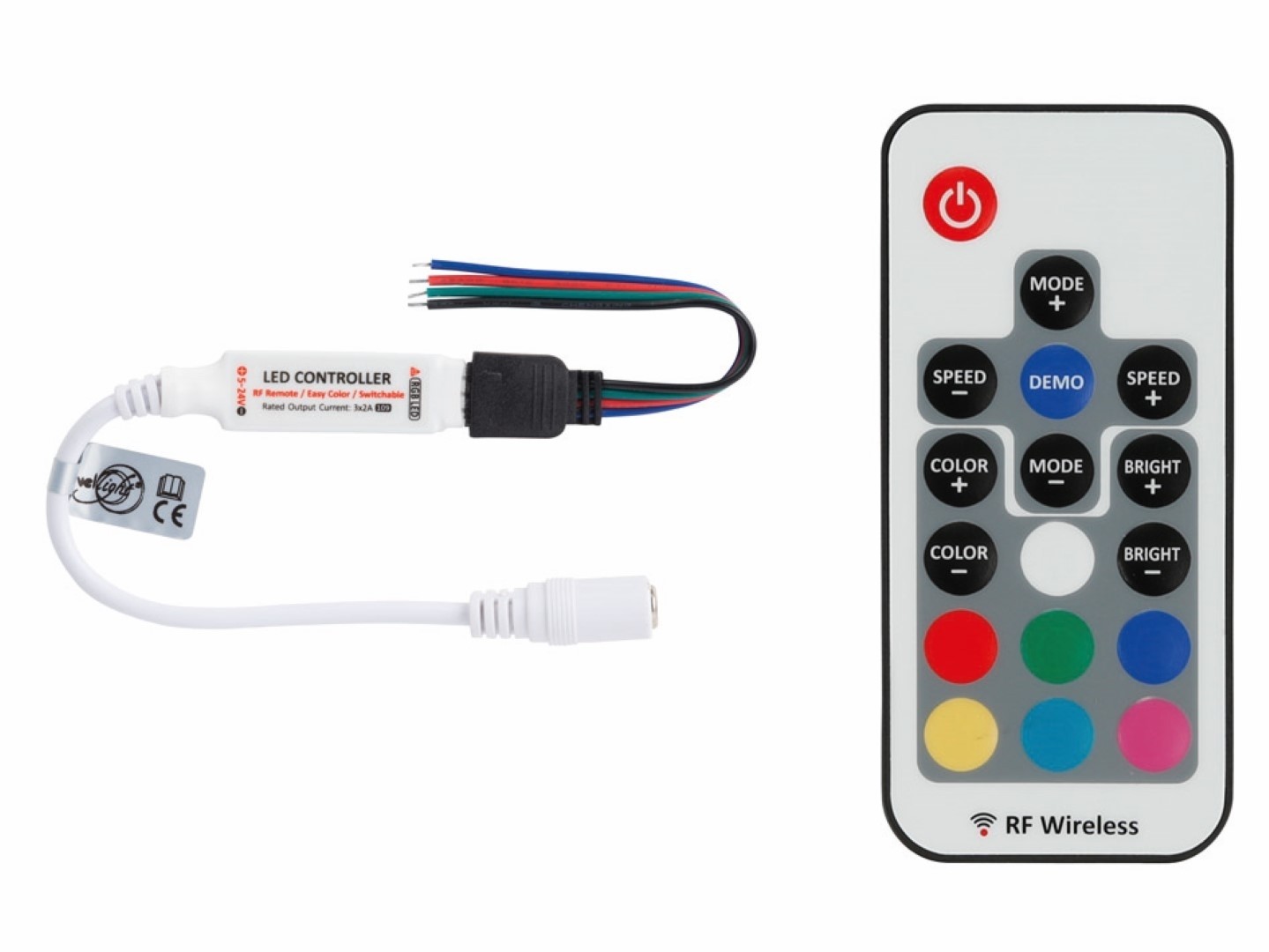 Mini RGB LED-controller - 1 kanaal - met RF-afstandsbediening