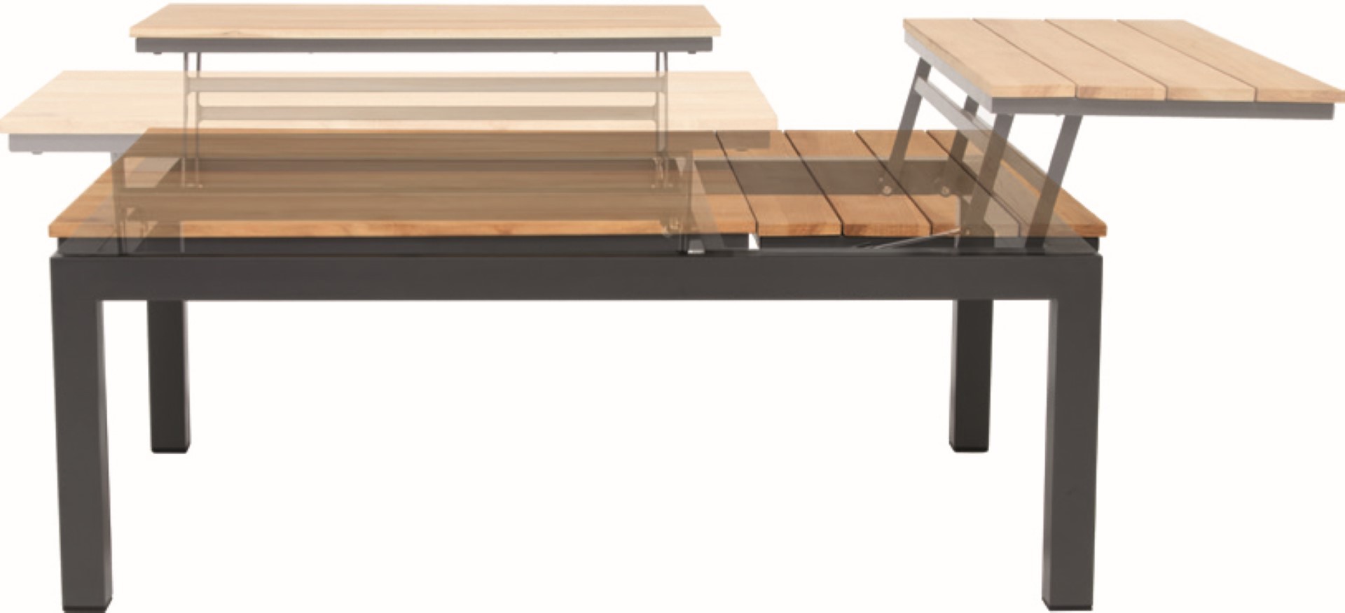 Flip-up Table Teak Top 79 x 120 cm