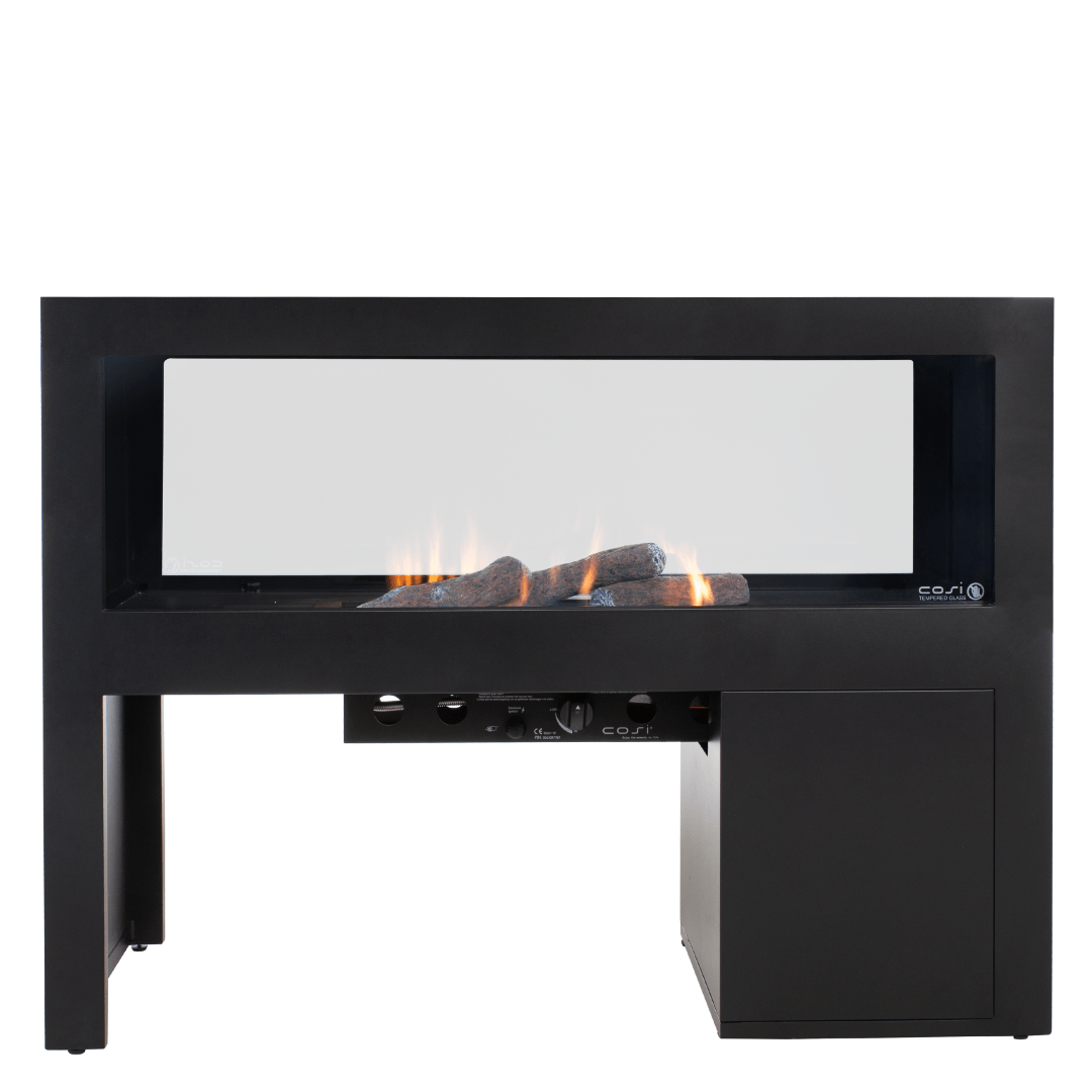 Vista 120 see through fireplace incl. backpanel Cosi