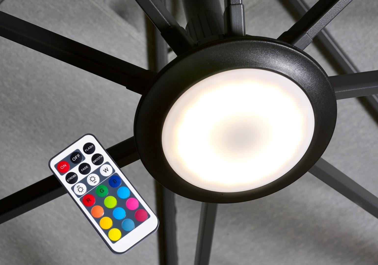 Parasolverlichting LED veelkleurig zwart Parasolverlichting LED veelkleurig zwart