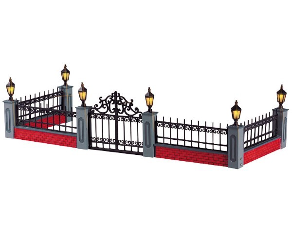 Lighted wrought iron fence - LEMAX