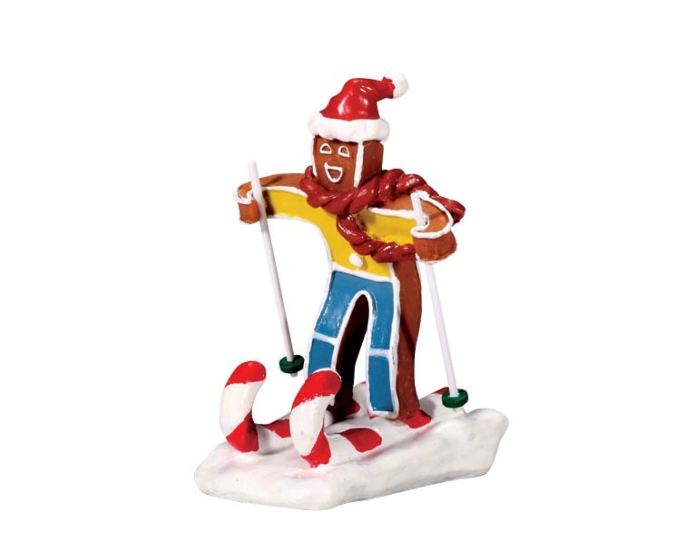 Candy cane skier