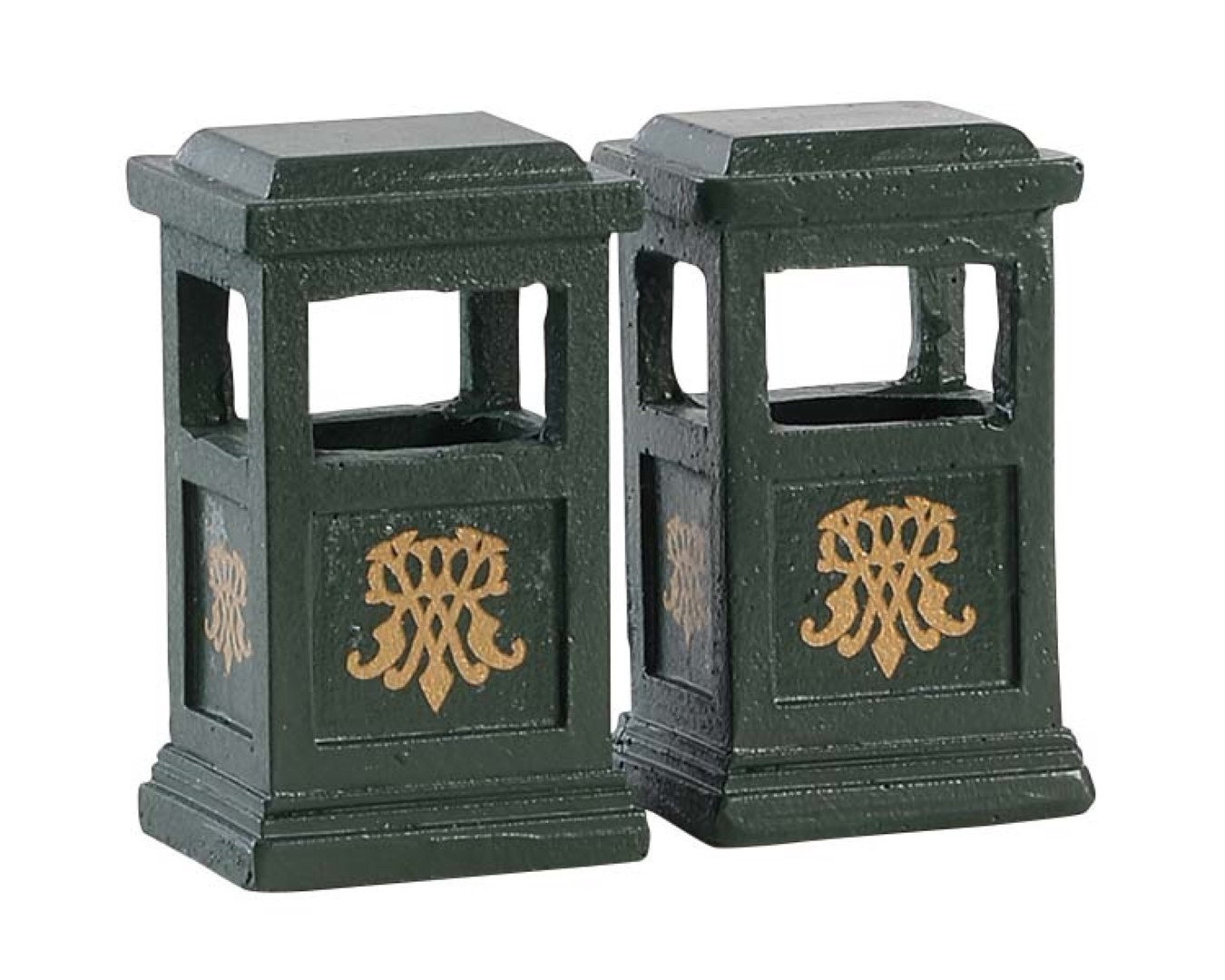 Green trash can set of 2