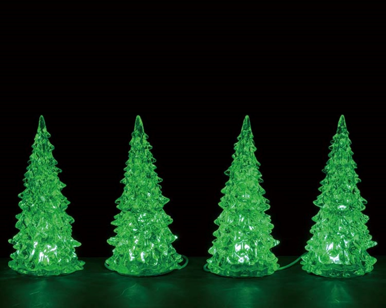 Lemax Crystal Lighted Tree, 3 Color Changeable, Small 4 pc