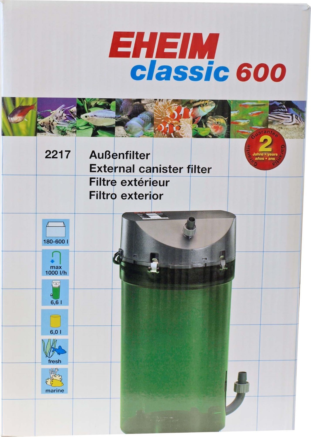 Eheim filter Classic 600 zonder filtermassa