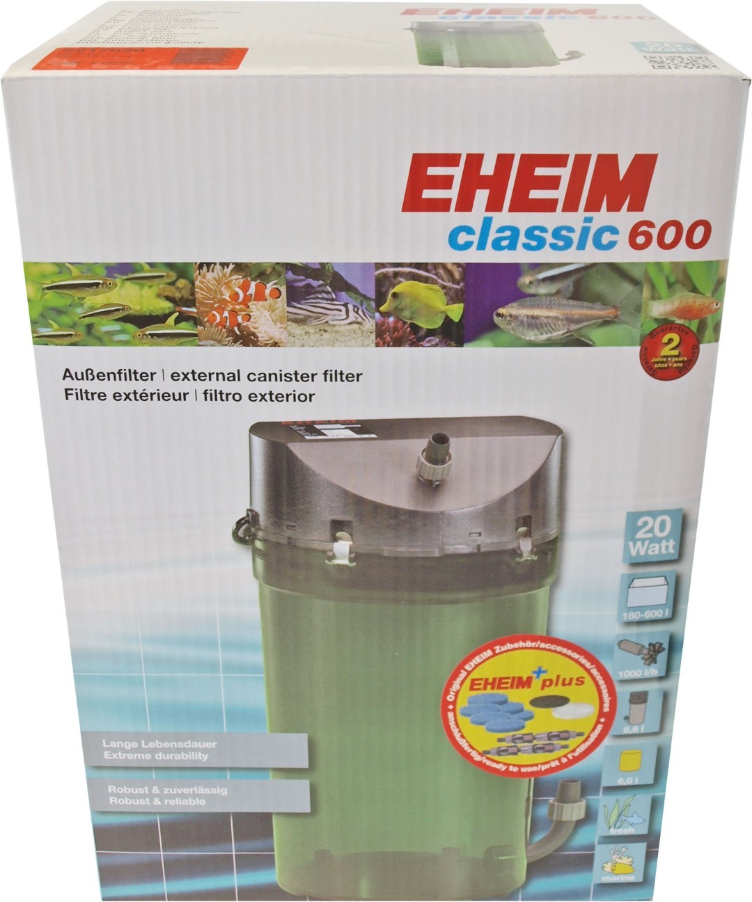 Eheim filter Classic 600 met filtermassa