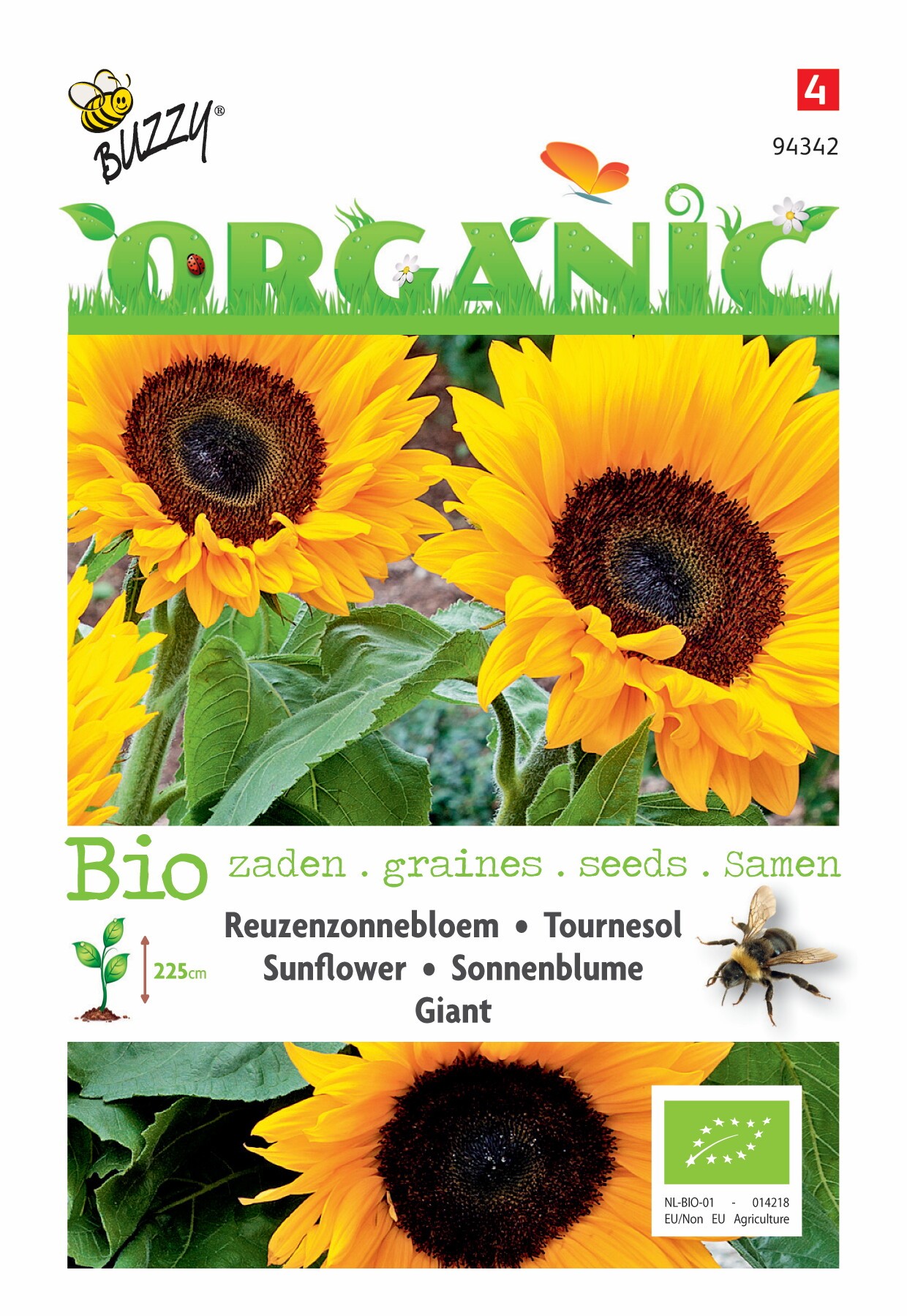 Organic Zonnebloem giganteus (Skal 14725)