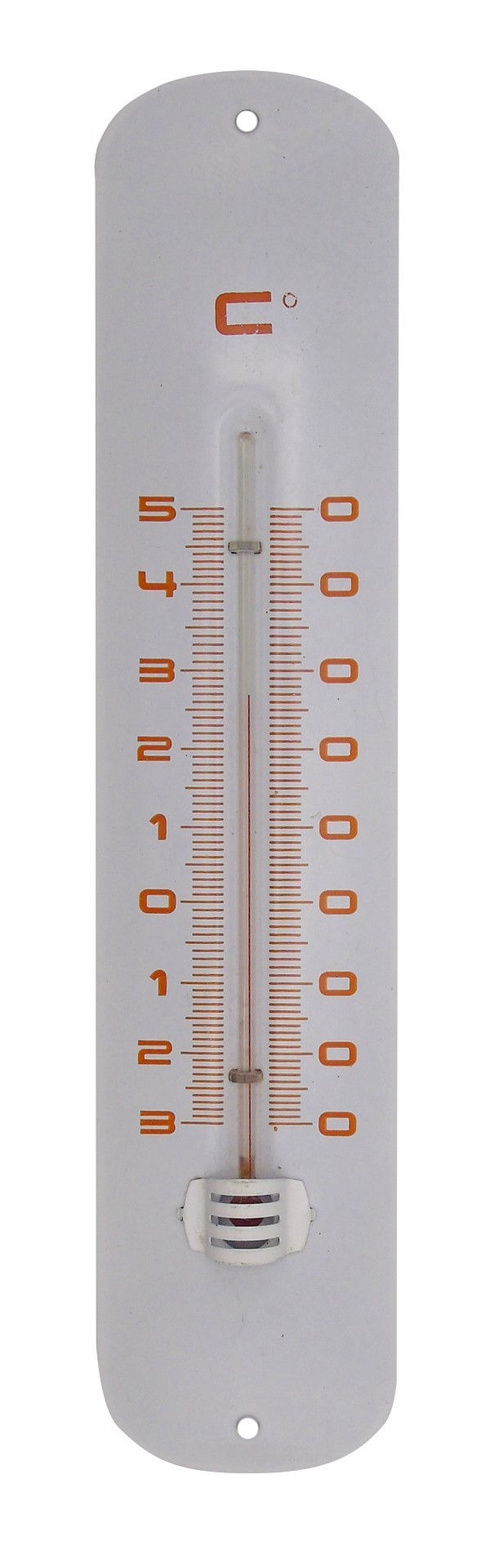 Nature Muurthermometer metaal wit 30x6,5x1 cm