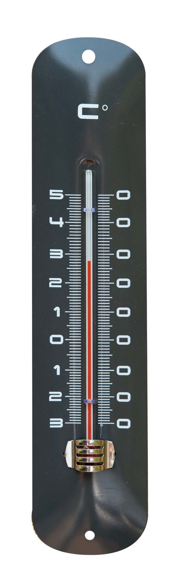 Muurthermometer metaal antraciet 30x6,5x1 cm