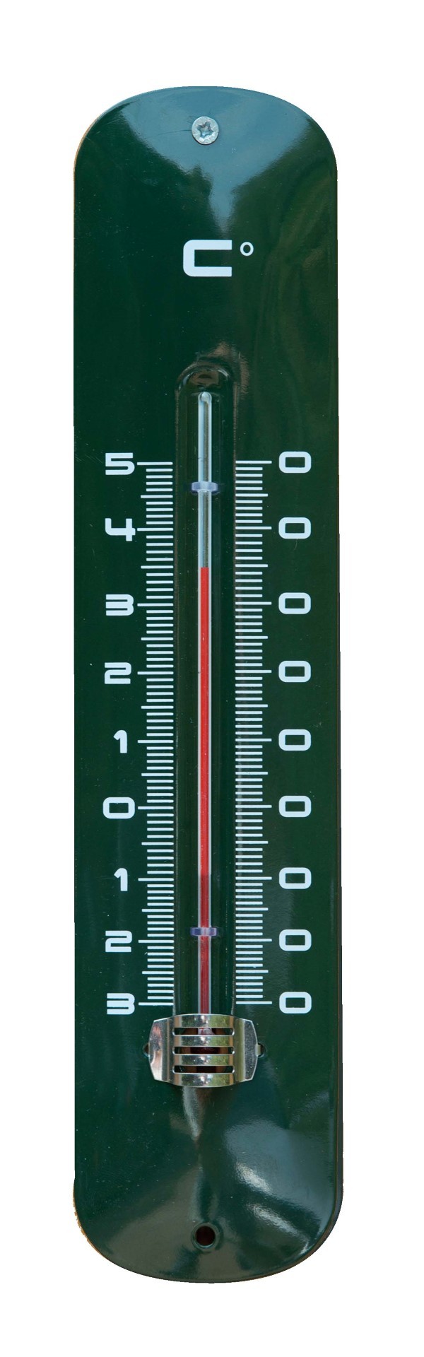Muurthermometer metaal groen 30x6,5x1 cm