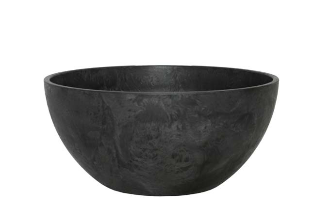 Bloempot Bowl Fiona zwart 25 x 12 cm Artstone