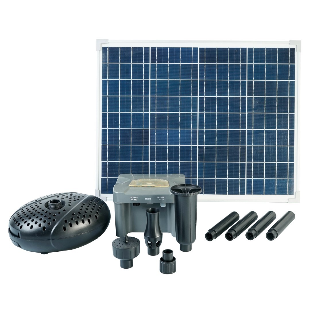 SolarMax 2500 Accu incl. solarpaneel, fonteinpomp en oplaadaccu