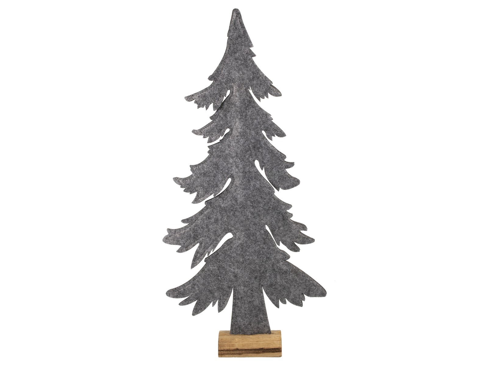 Kerstboom vilt op houten voet 83 cm grijs