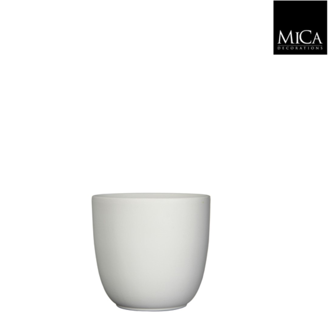 Tusca pot rond wit mat h16xd17 cm Mica Decorations