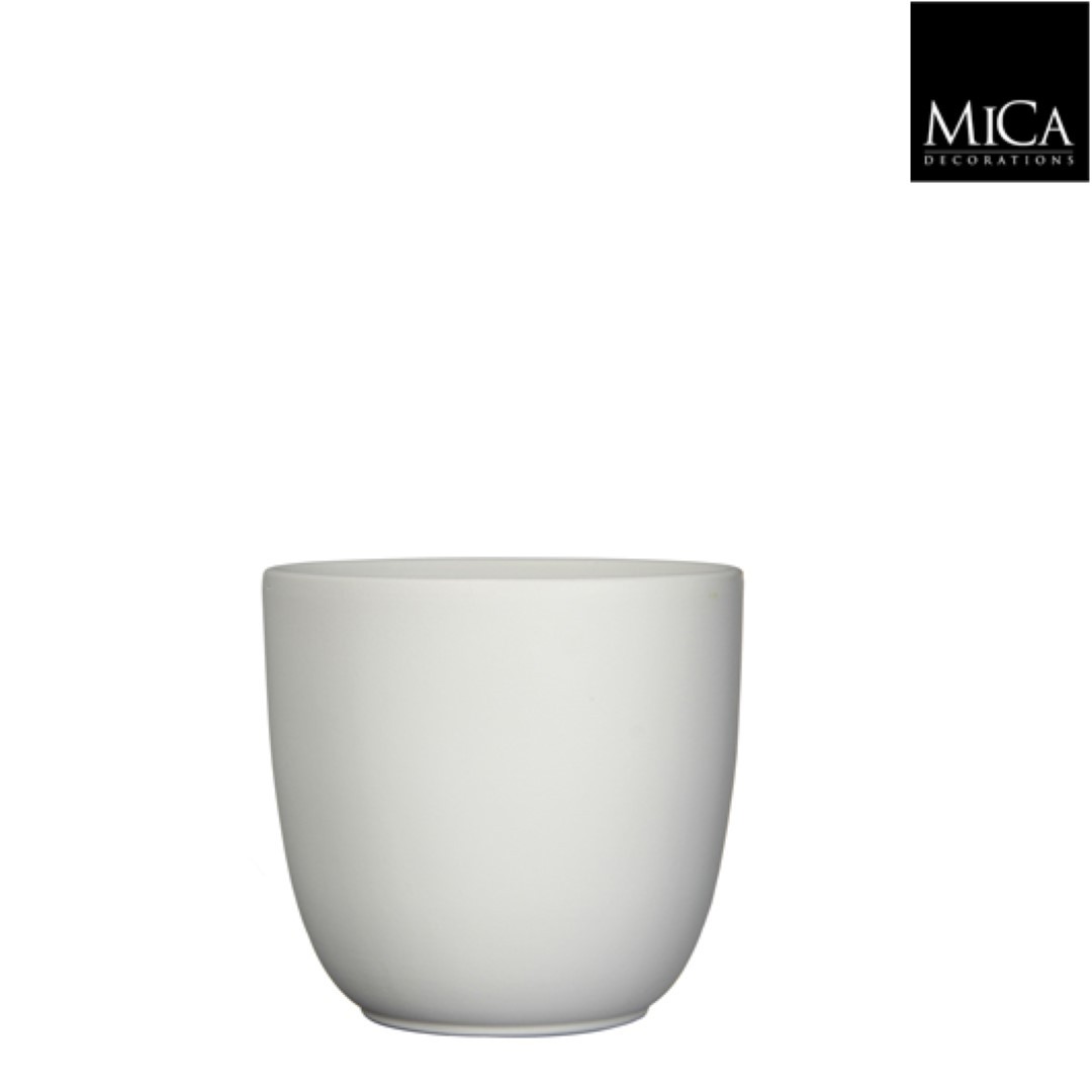 Tusca pot rond wit mat h20xd22,5 cm Mica Decorations