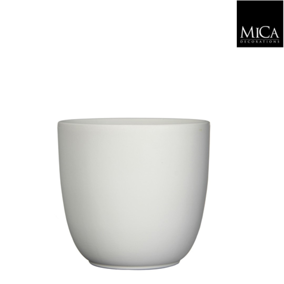 Tusca pot rond wit mat h25xd28 cm Mica Decorations