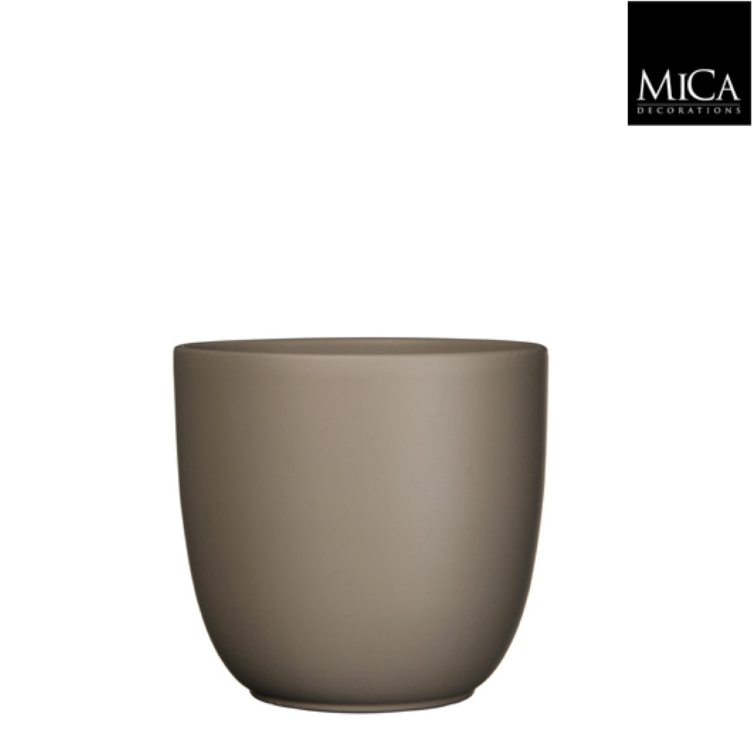 Tusca pot rond taupe mat h23xd25 cm Mica Decorations
