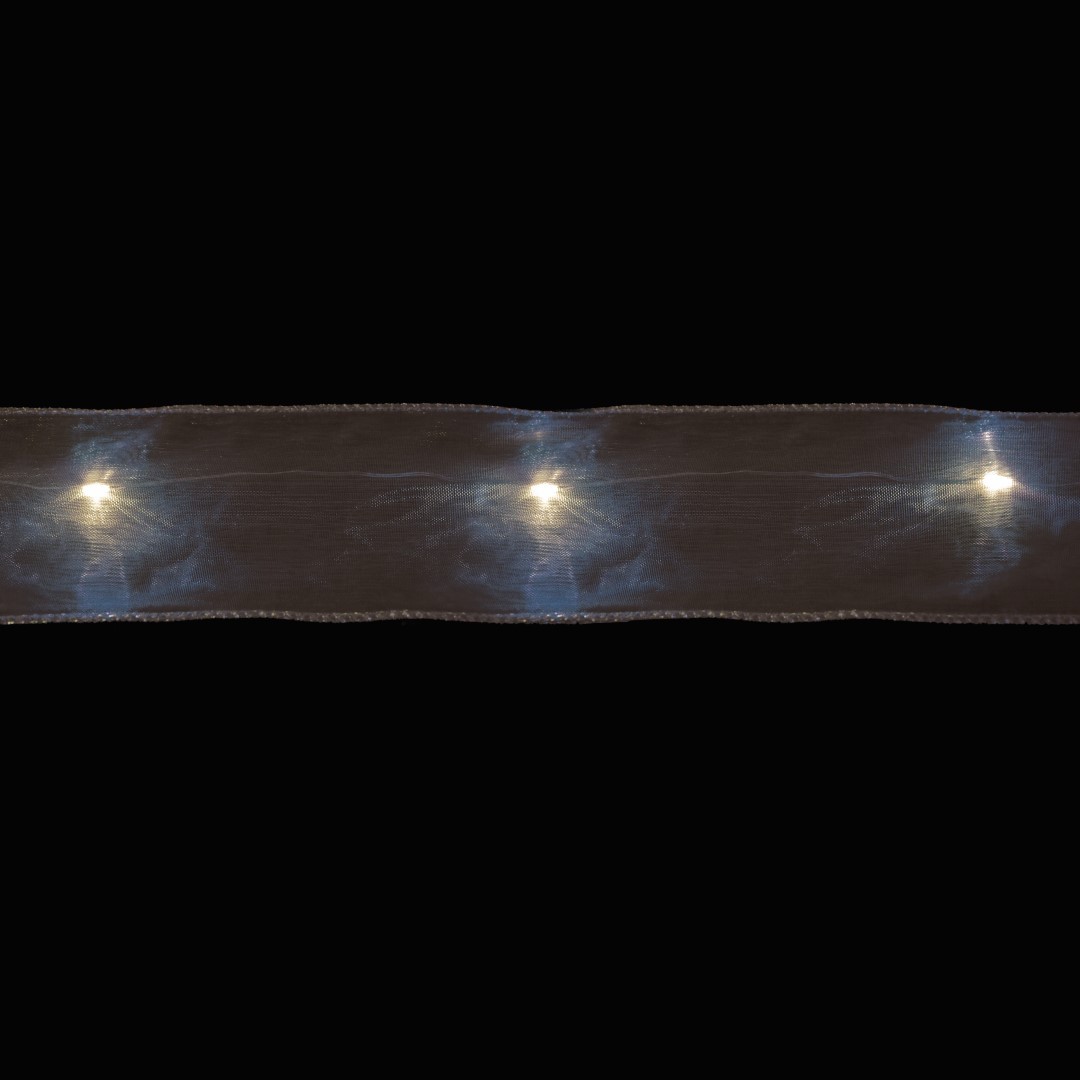 Transparant zilverkleurig lint met 50 LED lampjes - Luca