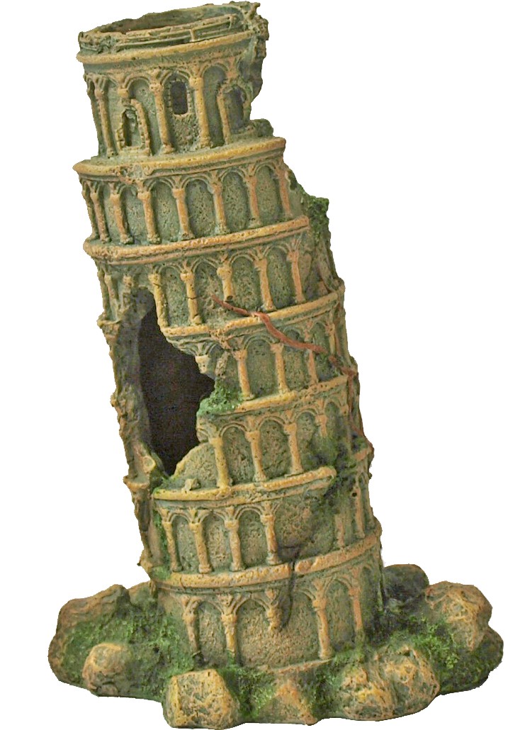 Polyresin ornament toren van Pisa groen 15x22 cm Gebr de Boon