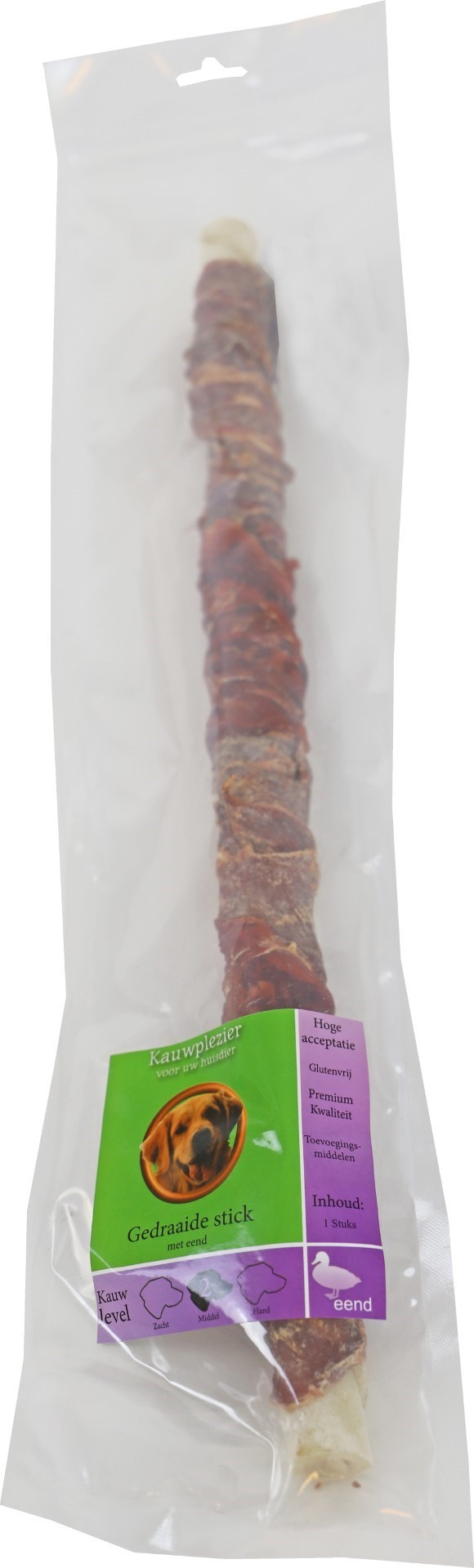 Gebr. De Boon Natuurlijke Hondensnack - Gedraaide Stick met Eend - 40 cm