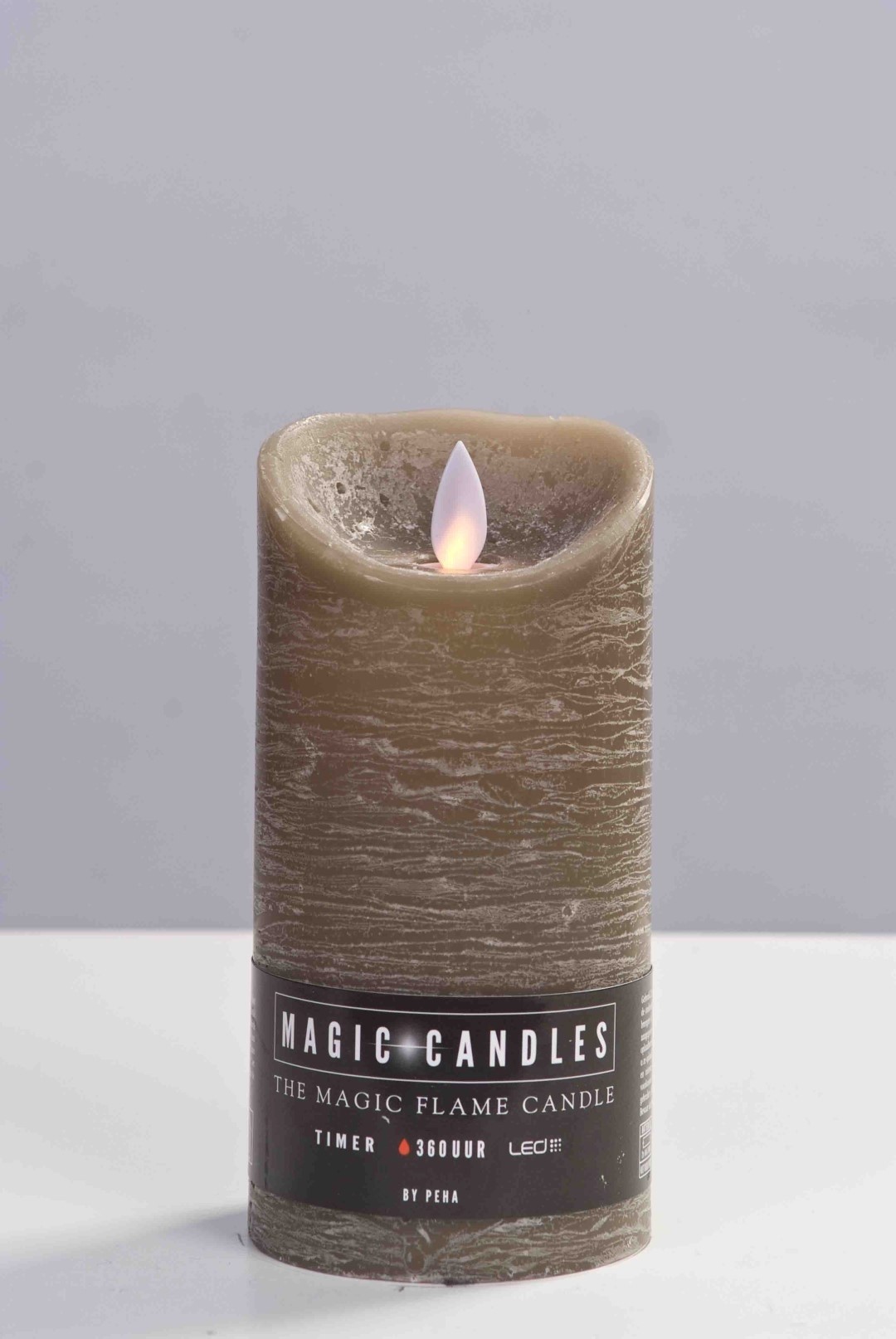 The magic flame candle 120hr timer led by peha licht grijs