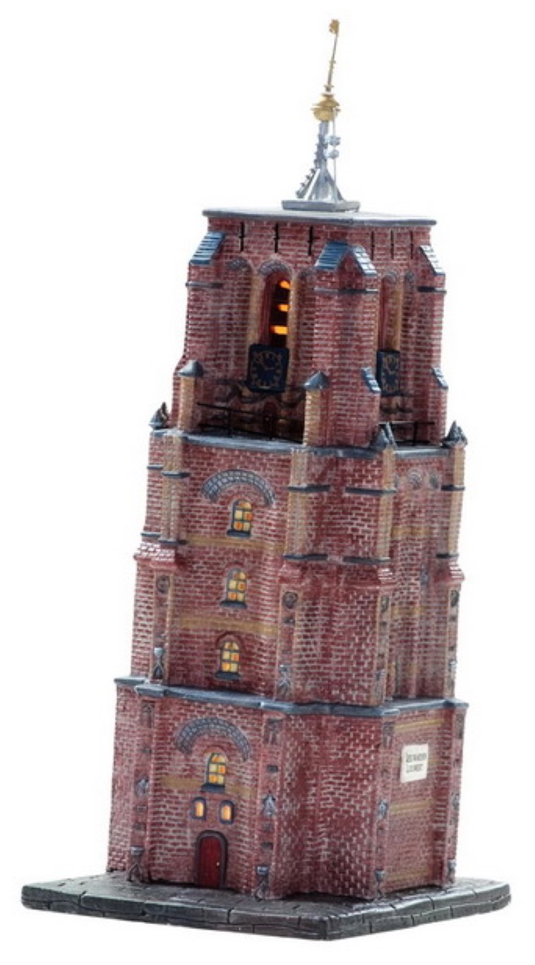 Dickensville Toren Leeuwarden - De Oldehove 29 Cm Led Bruin
