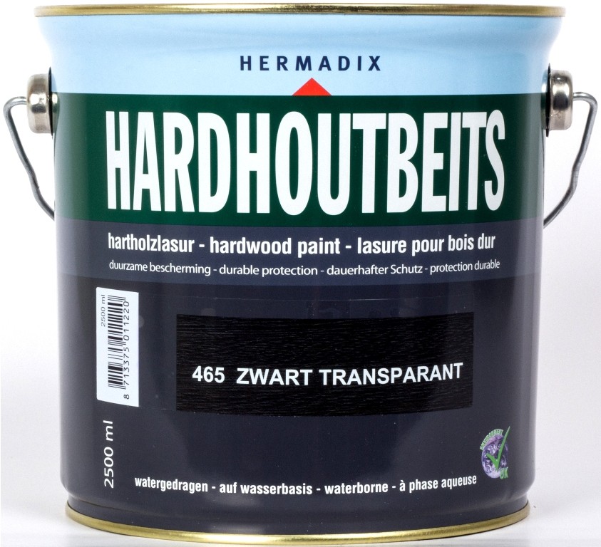 Hardhoutbeits 465 zwart transparant 2500 ml