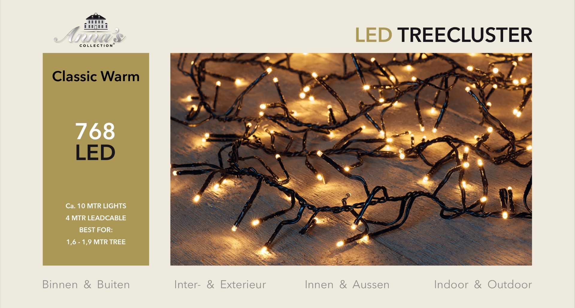 1,6-1,9m treecluster 10m/768led classic warm Anna's collection