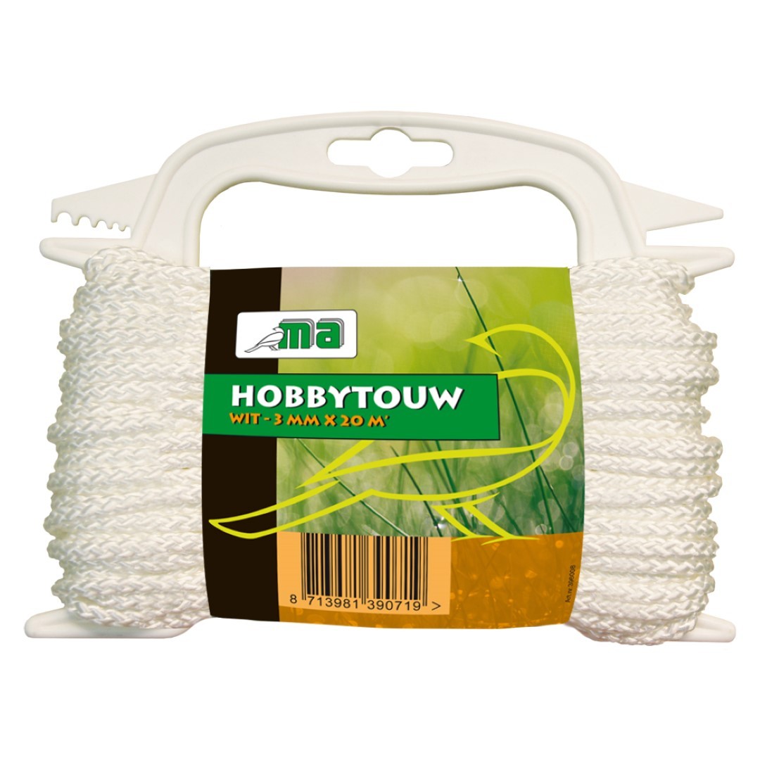 Hobbytouw wit 3 mm x 20 mtr Hobbytouw wit 3 mm x 20 mtr