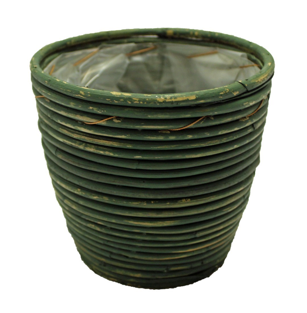 Pot streep olijf d18h16 cm