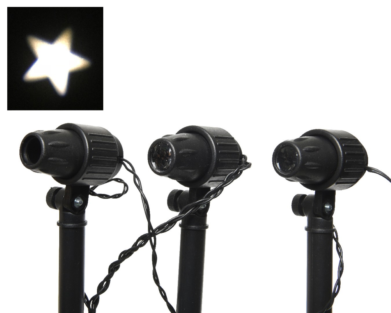 Kerstverlichting ster projector 8 LED s buiten