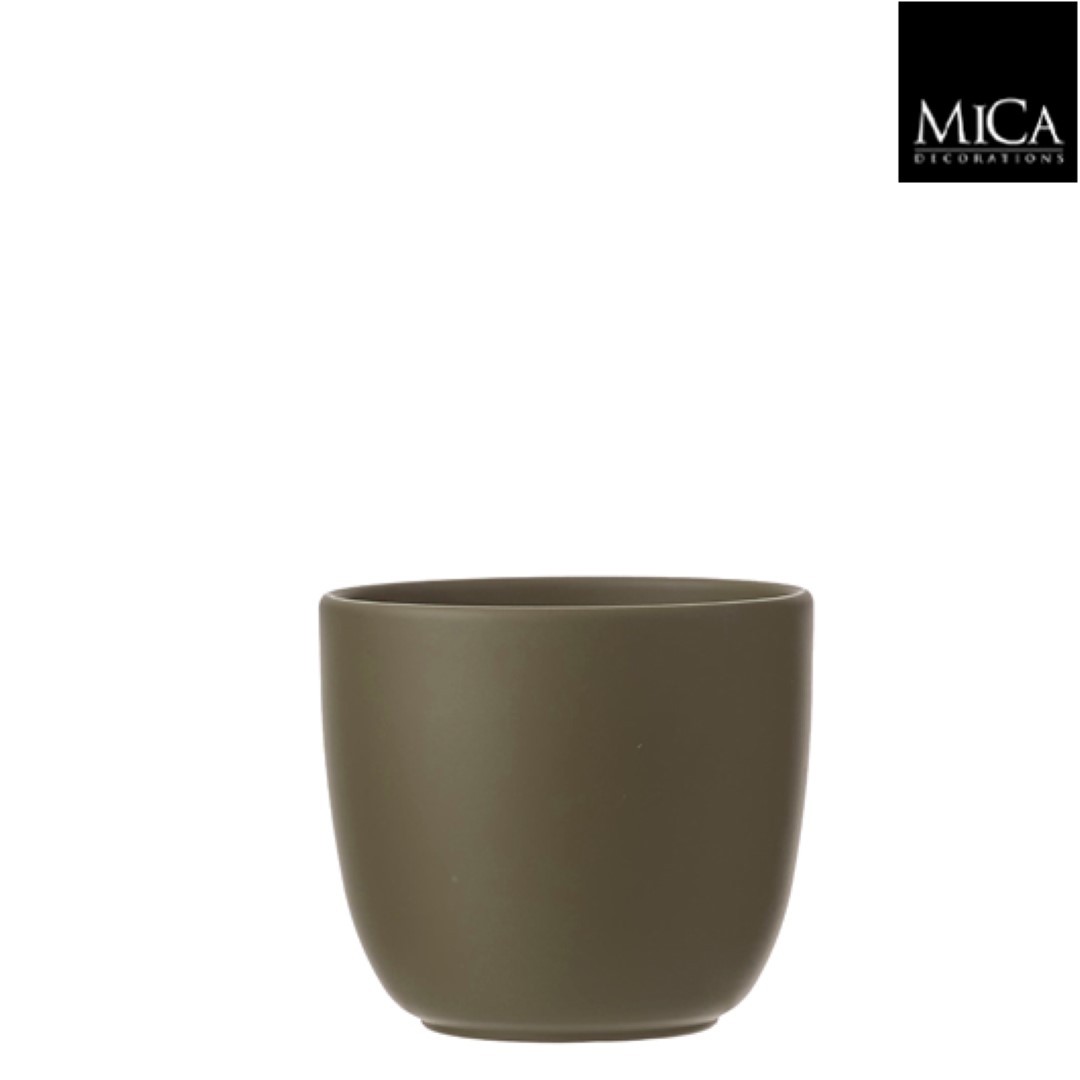 Tusca pot rond groen h14xd14,5 cm I Mica Decorations