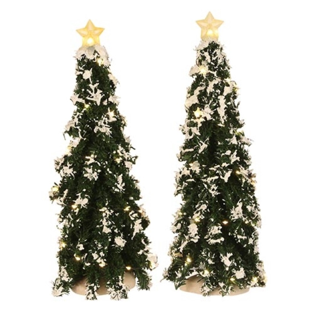Luville Snowy Conifer With Lights 2 st. - 25x9 cm