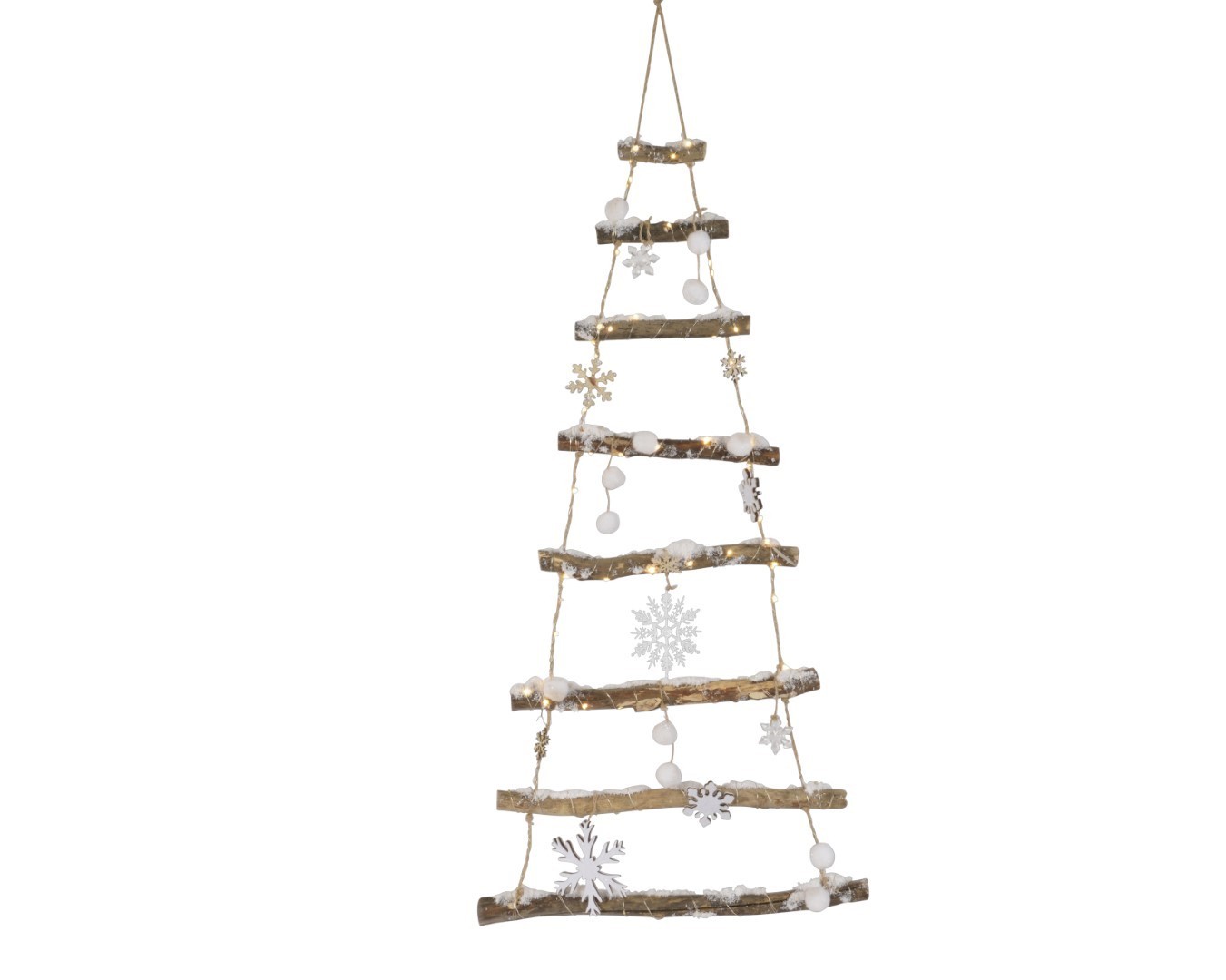 LED boom berk sneeuw op batterij 2x45x100 cm warm wit - Lumineo