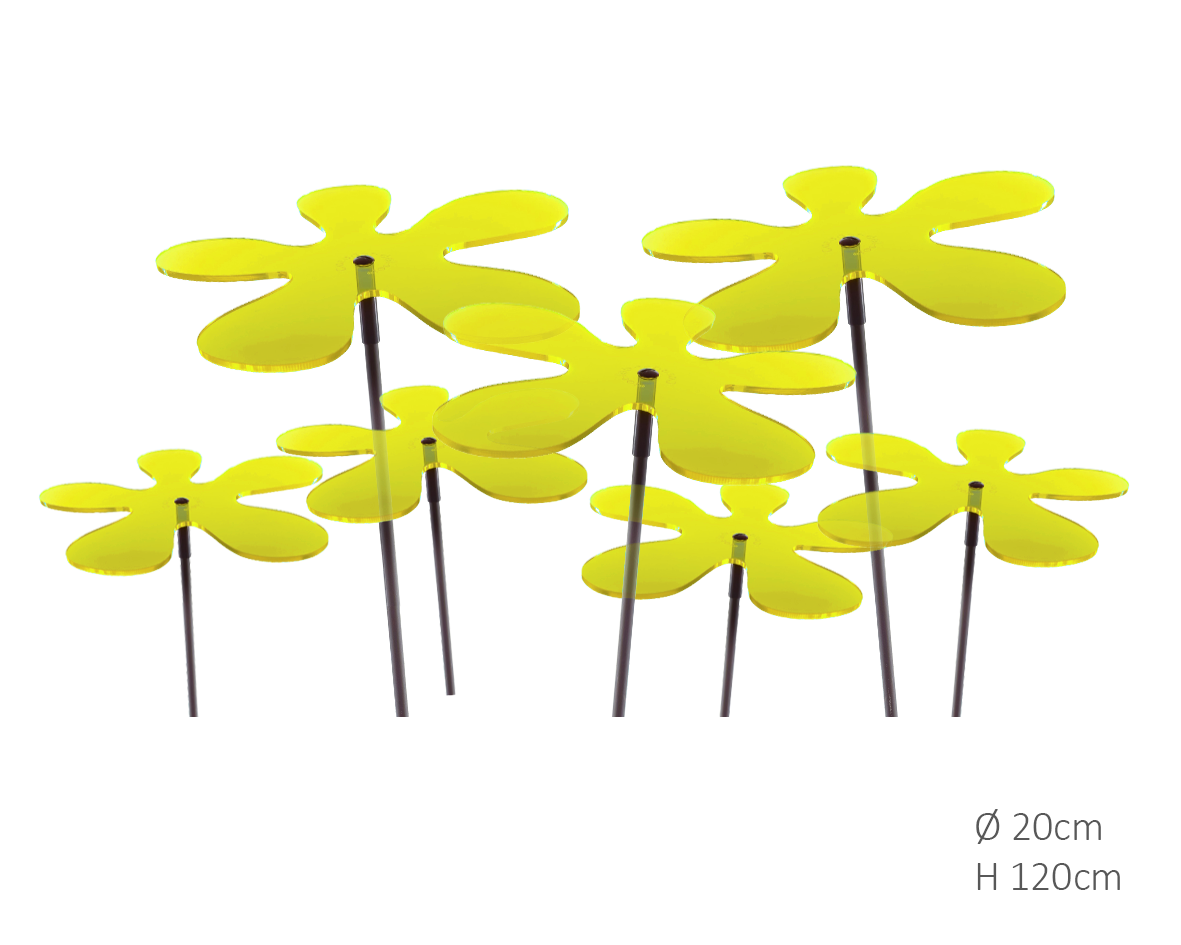 7 Stuks! Zonnevanger Lotta Citroen geel 120 cm Cazador Del Sol