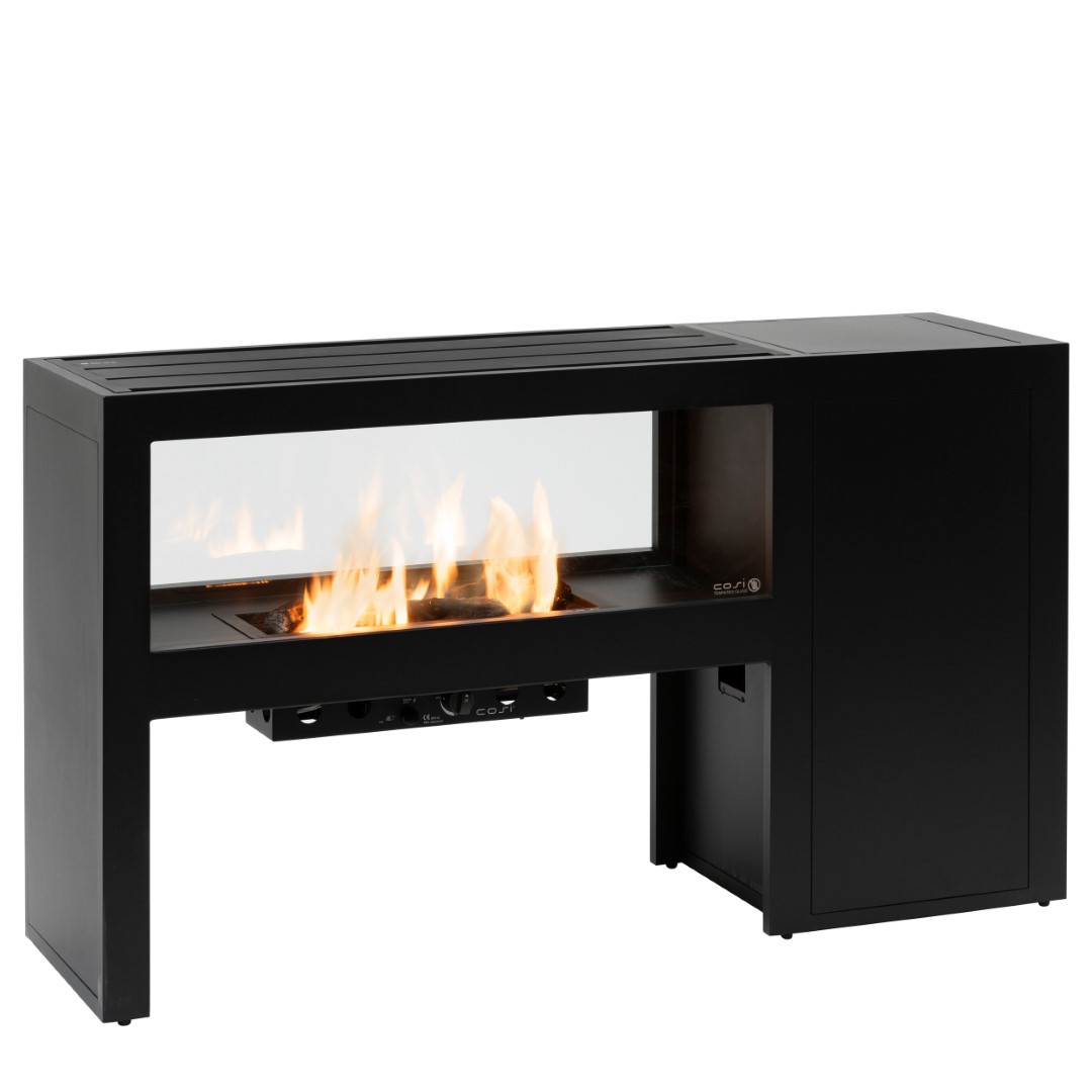Vista 160 anthracite see through fireplace incl. backpanel Cosi