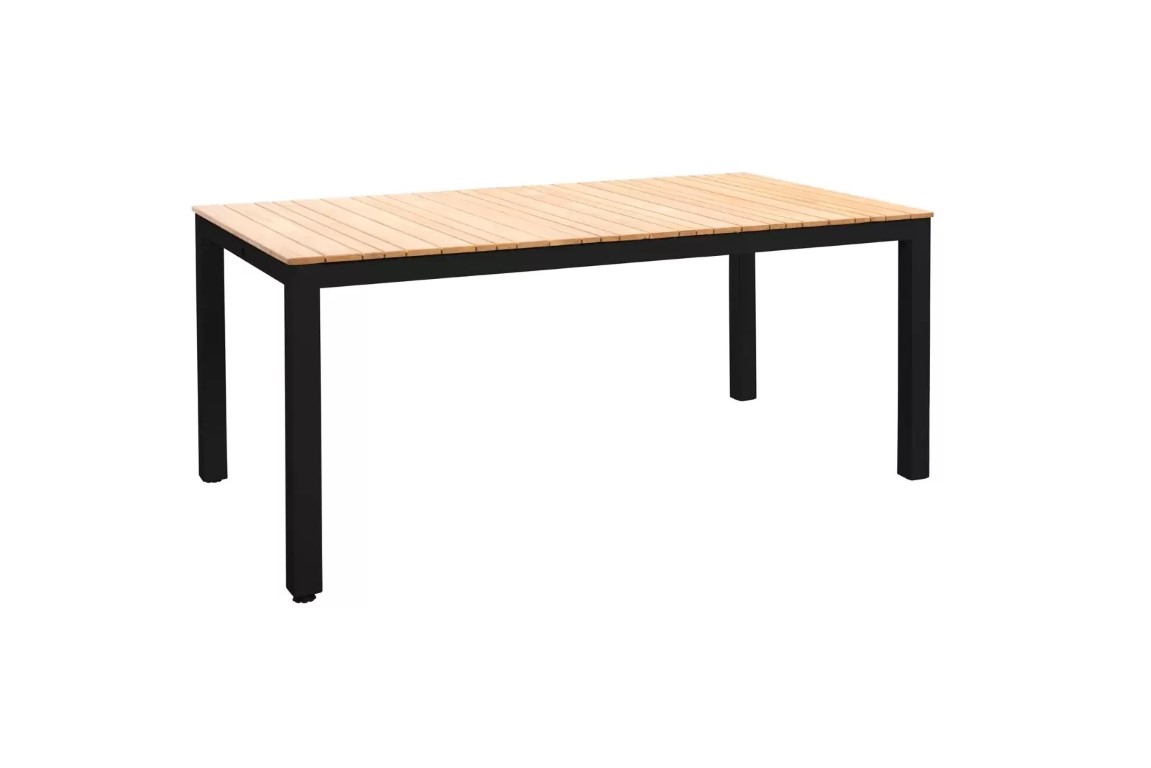 Arashi dining table 169x90cm. alu black/teak
