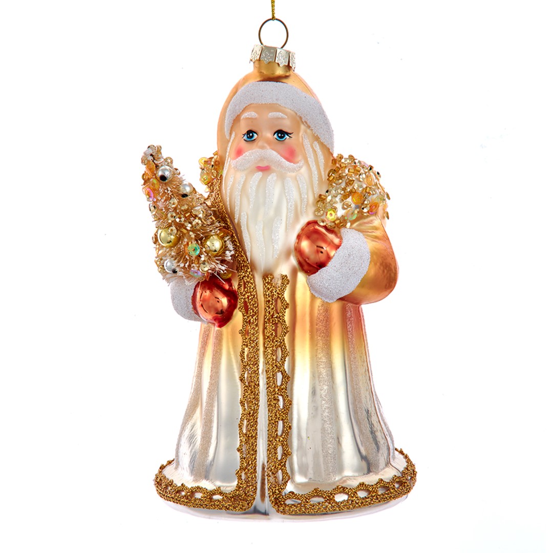 Ornament glas santa l17cm goud - Kurt S. Adler