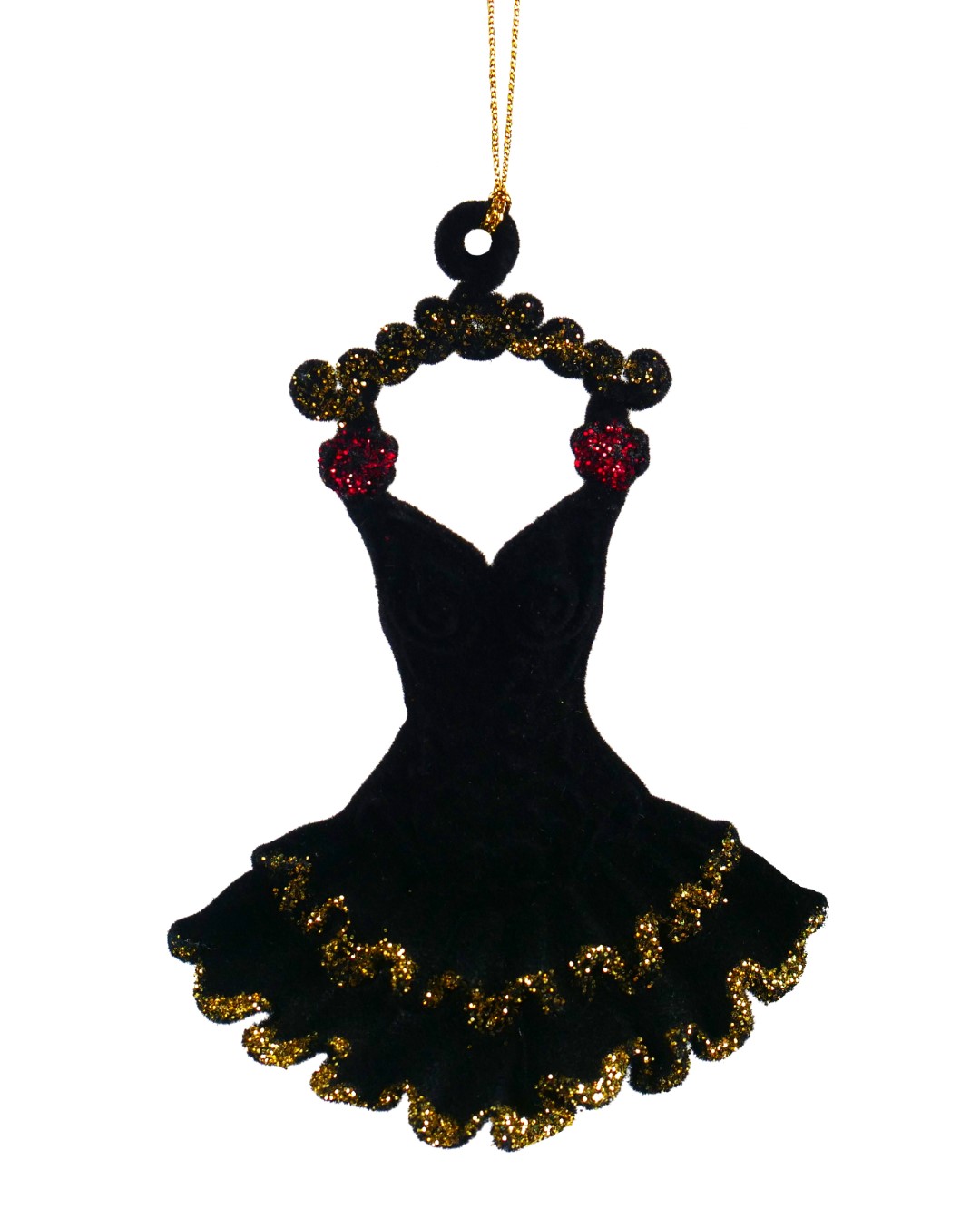 Ornament plastic rode jurk l9cm - Kurt S. Adler