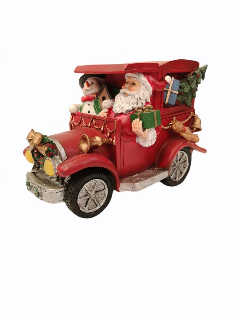 Kerstman in de auto 24cm - Hortus
