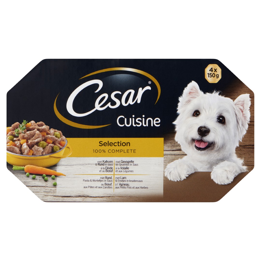 Hondenvoer Cuisine in saus alu kuipje multipack 4x150 g Cesar