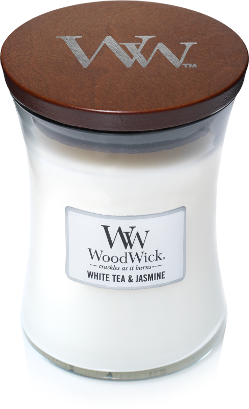 WW White Tea & Jasmine Medium Candle - WoodWick