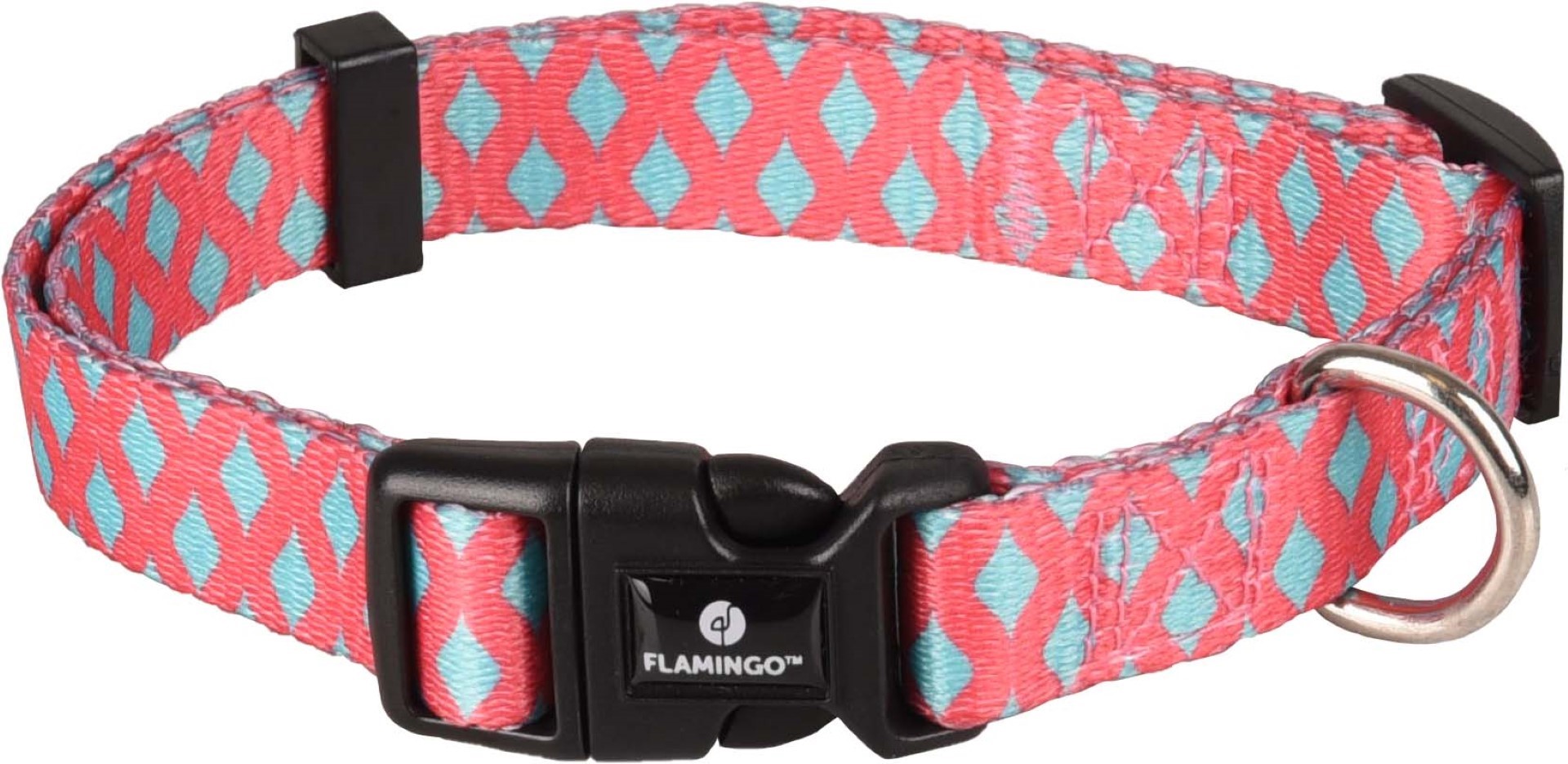 Halsband sue roze/groen 30-45 cm 15 mm Flamingo