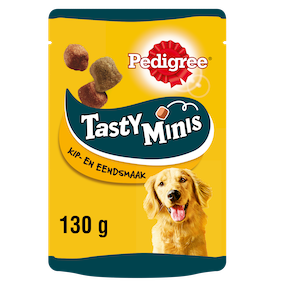 Tasty Minis Kip & Eend Bites 130g 1x6 dierensnack