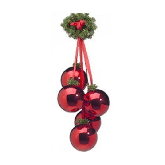 Kerstballen set. hangend 15 cm - Rood