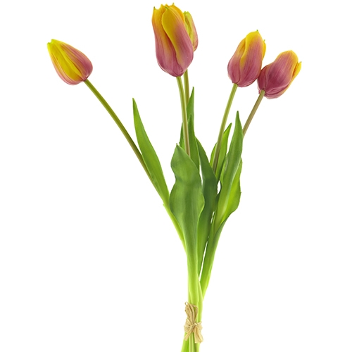 Arentzs tulip bundle sally 5 st. yellow/mauve 49 cm kunstbloem Nova Nature