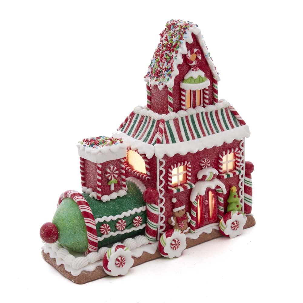 Gingerbread Train House LED Lght 10.5 Inch Gingerbread Train House LED Lght 10.5 Inch