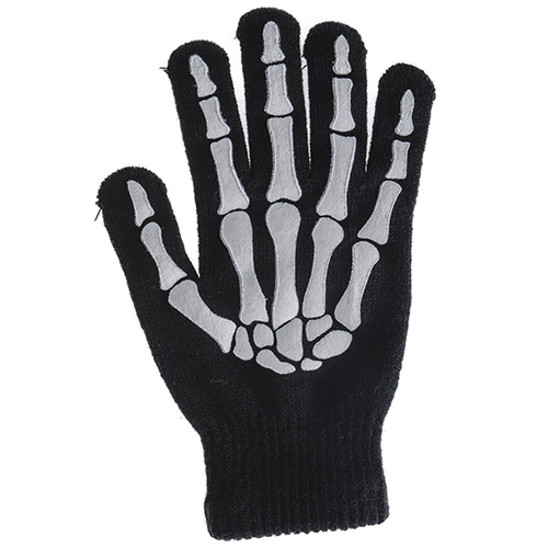 Witbaard Handschoenen Skelet Polyester Zwart/wit 2 Stuks