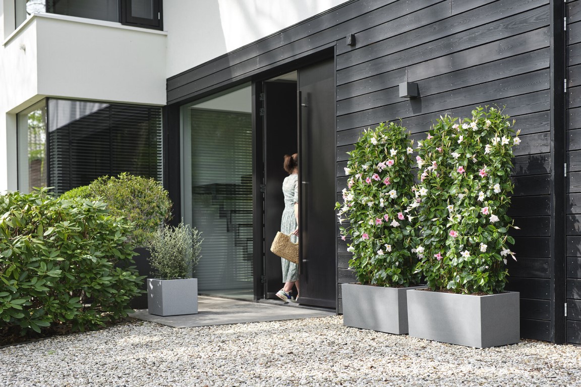 Elho Vivo Next Vierkant 40 - Plantenbak voor Binnen & buiten - Ø 39 x H 37 - Grijs/Living Concrete